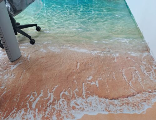 Resina trasparente a spessore per pavimentazione sublimata